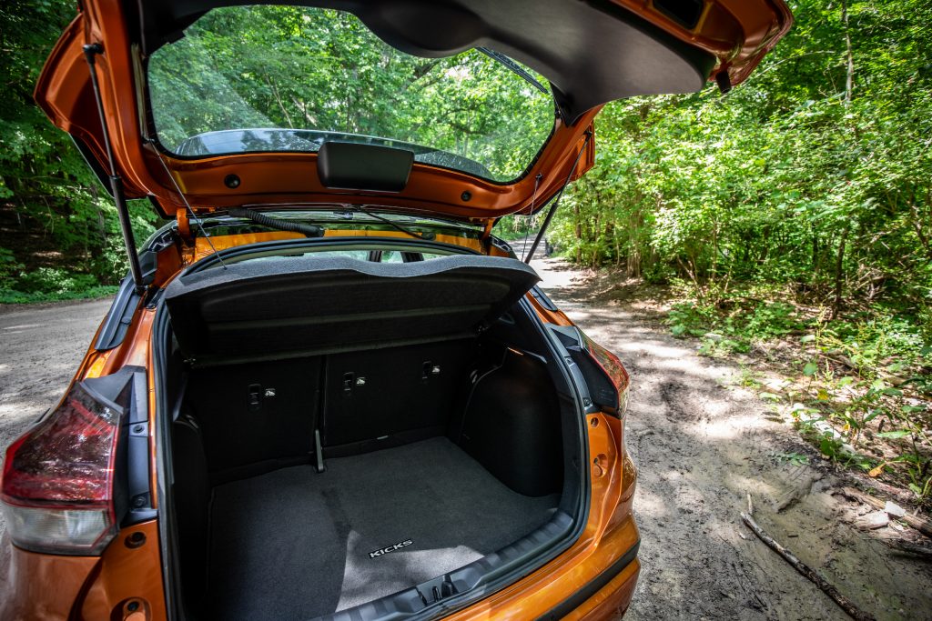 Nissan Kicks rear hatch open cargo room