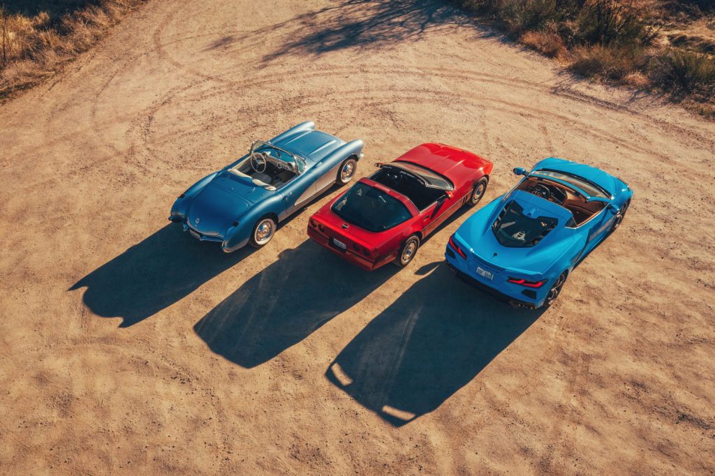 classic corvettes overhead