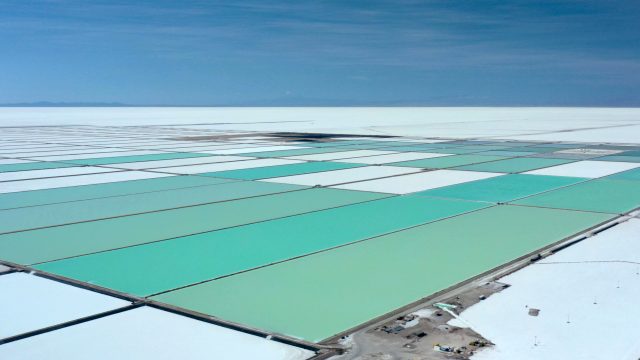 Lithium Production Brine Ponds Aerial