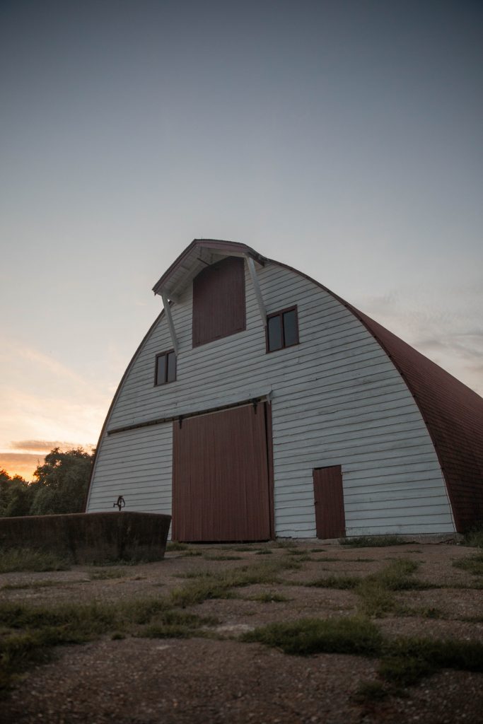 barn sunset