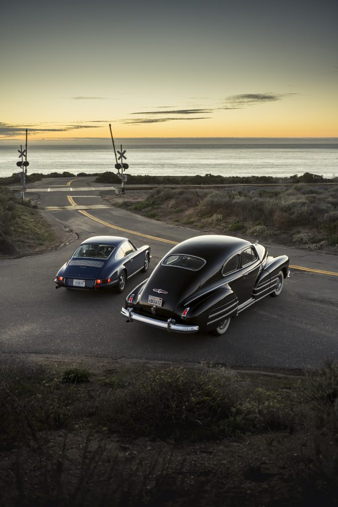 1946 Buick Special and 1970 Porsche 911 sunset