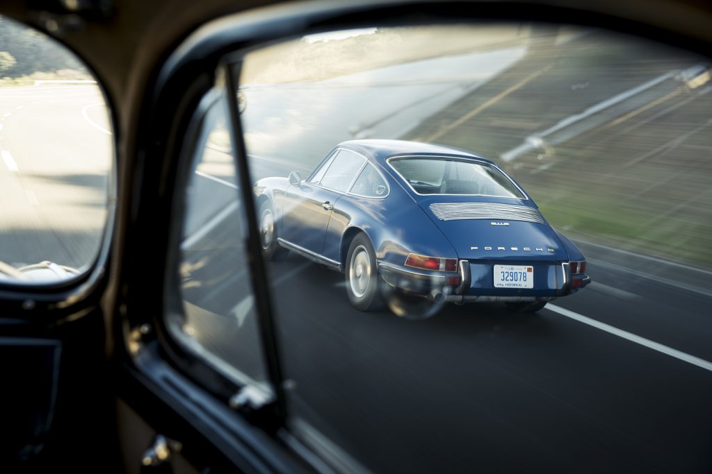 1970 Porsche 911 rear three-quarter driving action