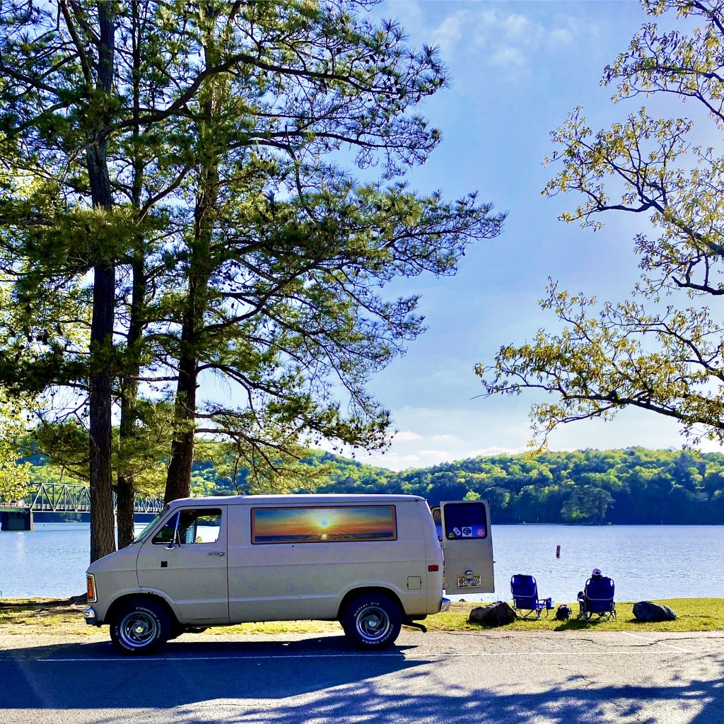 Vintage Van side profile lakeside park