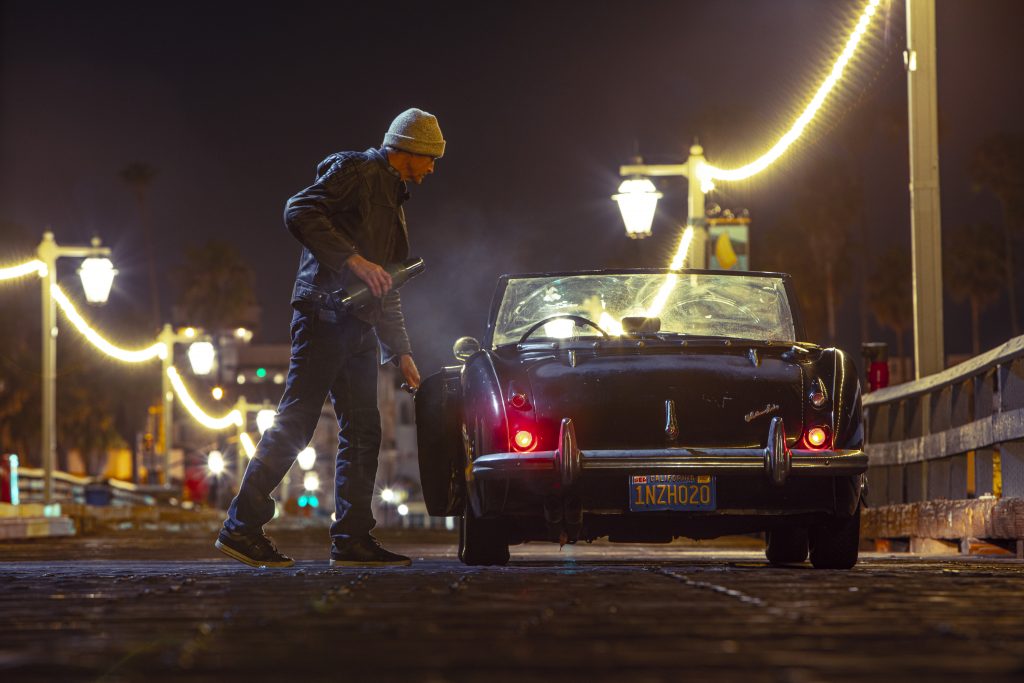 Austin-Healey night rear boardwalk