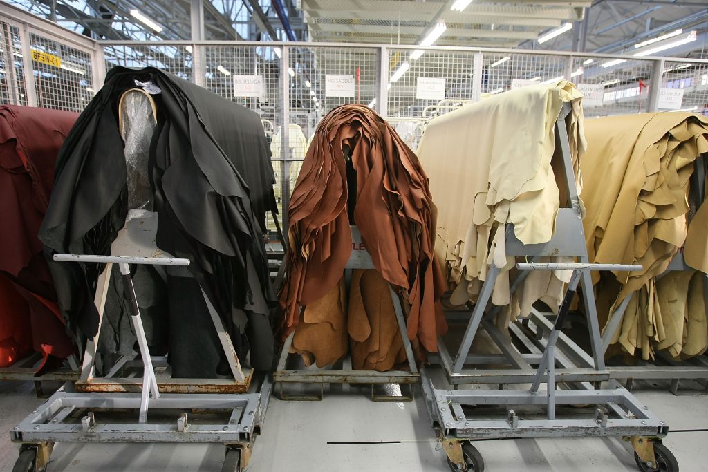 Bentley Crewe Production Line Leather Hide Racks