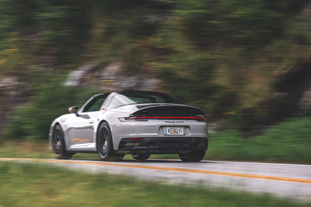 Porsche 911 Targa 4 GTS rear three-quarter action