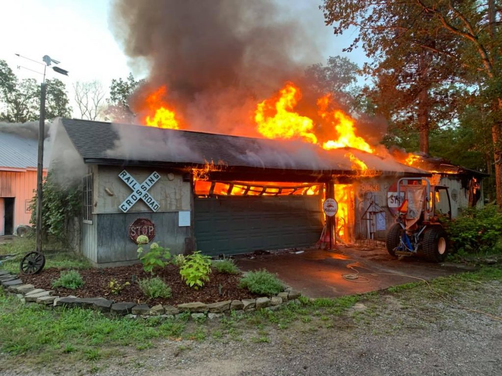 Woodie Wagon Shop flames
