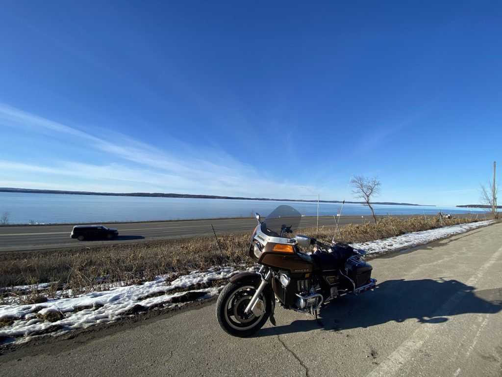 goldwing on side of road