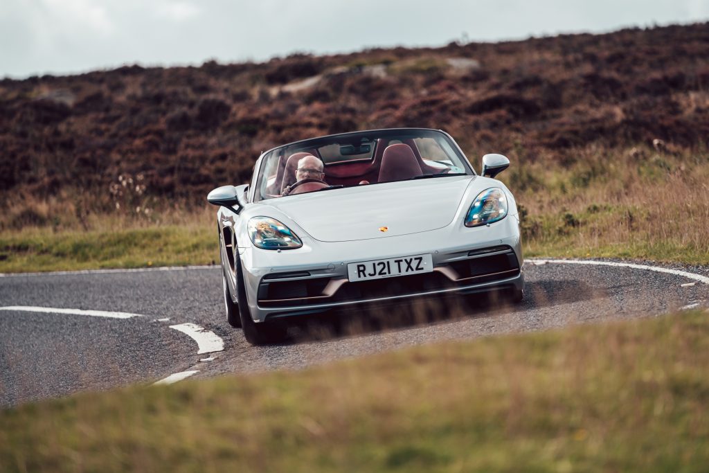 2021 Porsche Boxster 25 Years front driving action