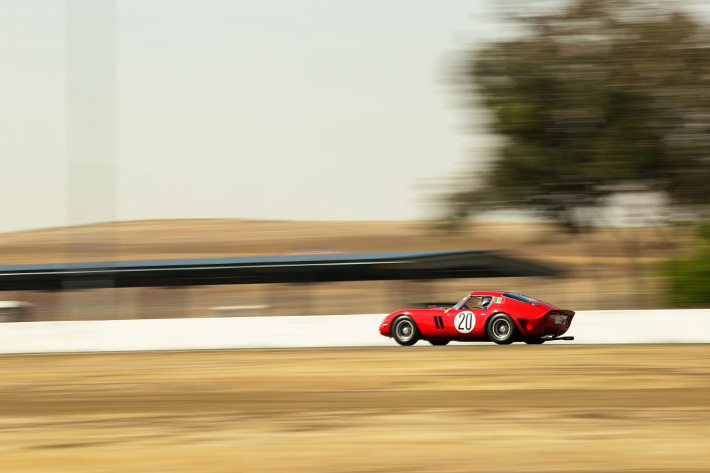 Thunderhill Ferrari track action rear three-quarter