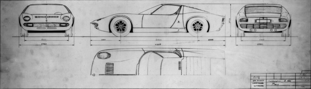 Lamborghini-Miura-Technical-Drawing