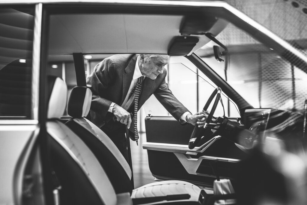 Gandini portrait through car interior