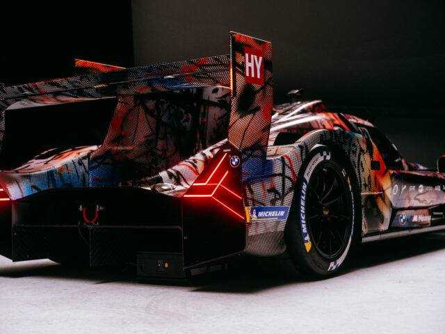 BMW Art Car 20 Le Mans Race Car rear three quarter