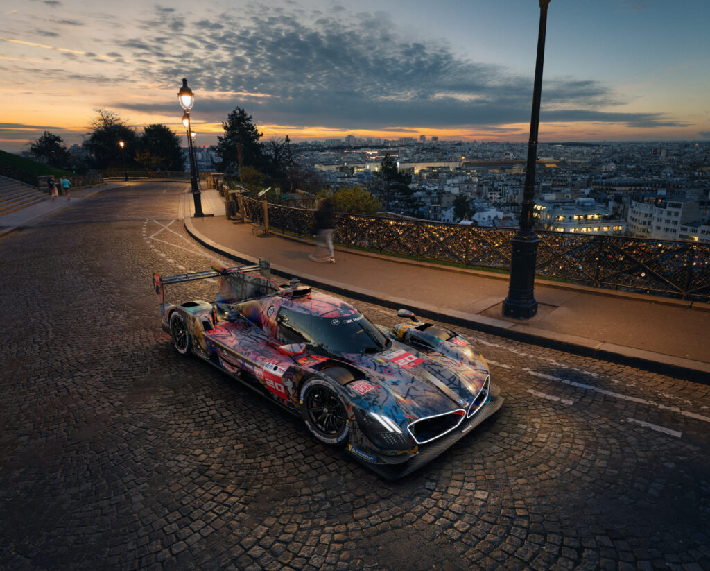BMW Art Car 20 Le Mans Race Car high angle paris