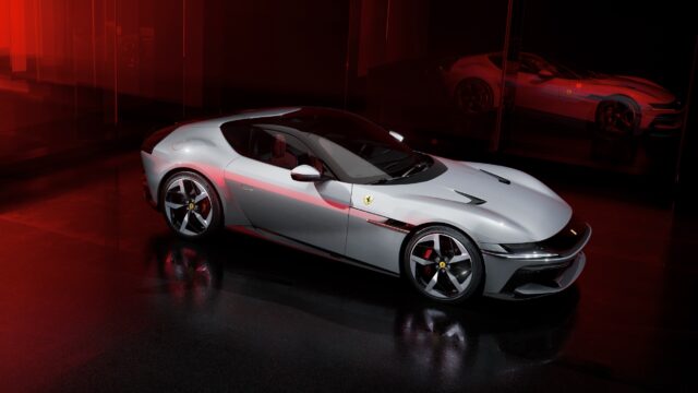 Ferrari V12 Cylindri front three quarter silver
