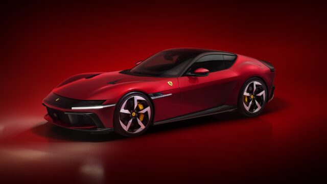 Ferrari V12 Cylindri front three quarter red
