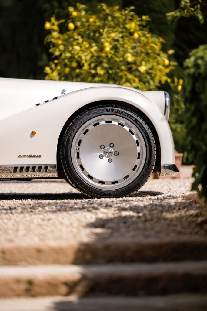 Morgan Midsummer front whee tire nose