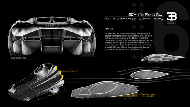Bugatti-Tourbillon rear diffuser