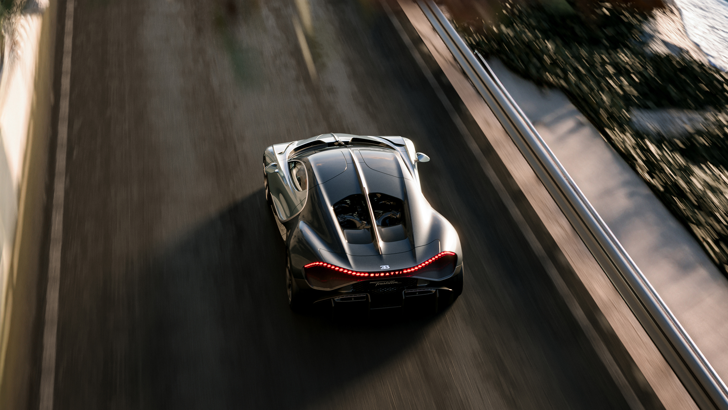 Bugatti Tourbillion high angle rear action