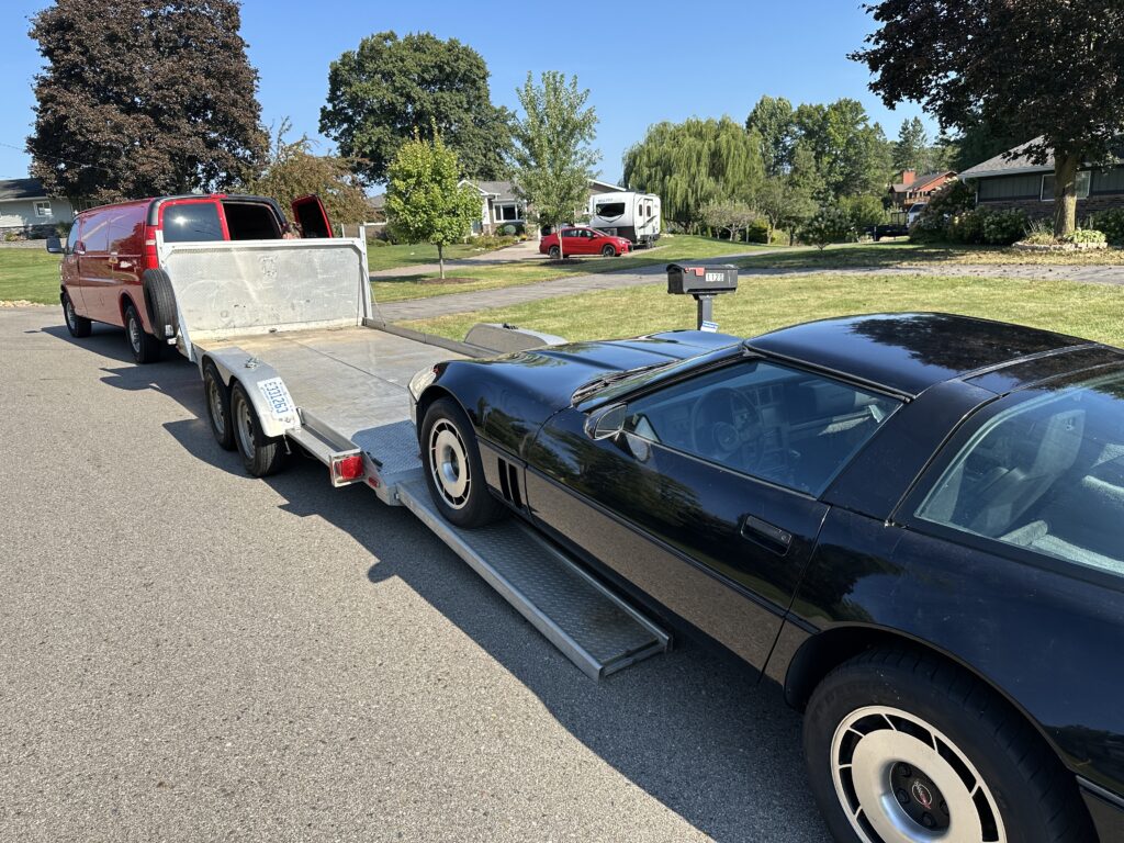 1985 Corvette winching