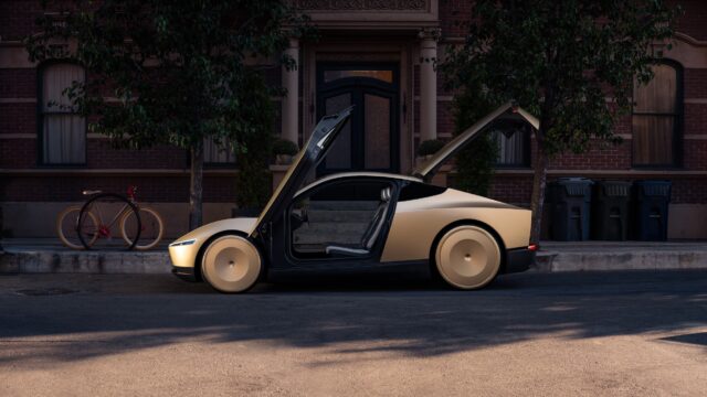 Tesla Cybercab Robotaxi side doors open