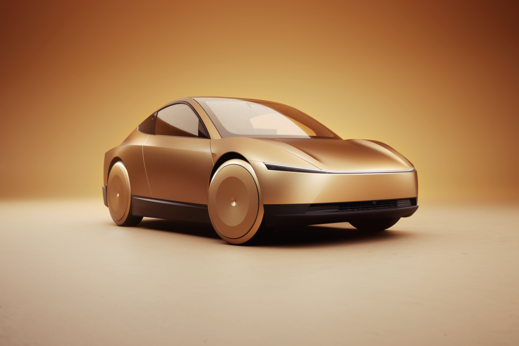 Tesla Cybercab Robotaxi front three quarter