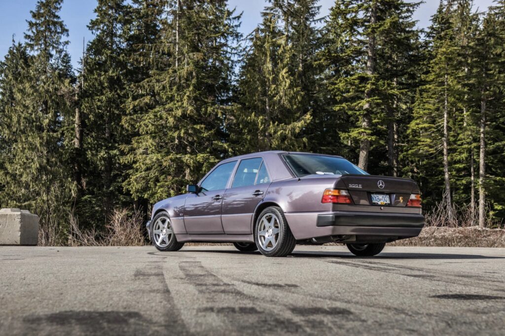 Mercedes Benz 500E rear three quarter