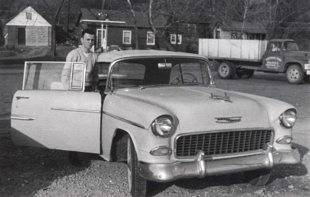 Wilcox-55-Chevrolet-black white front three quarter