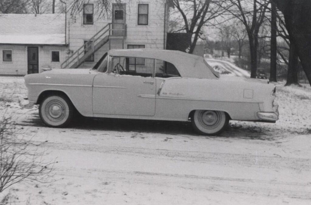 Wilcox 1955 Chevrolet historical side black white