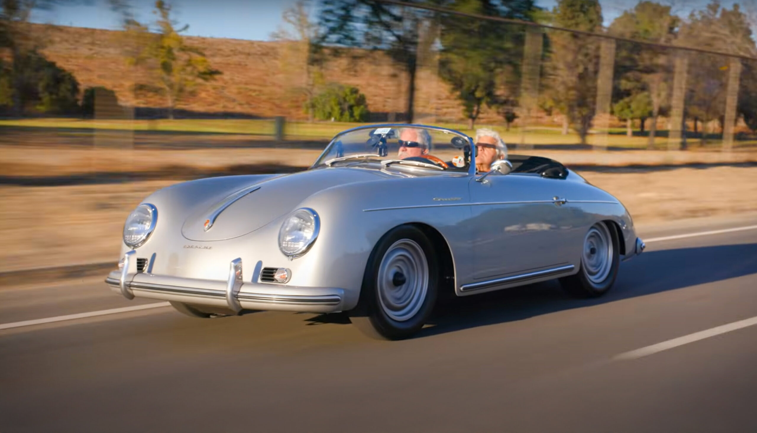 haluto Jay Leno Drives a Hot-Rodded Porsche 356 Speedster - Hagerty Media