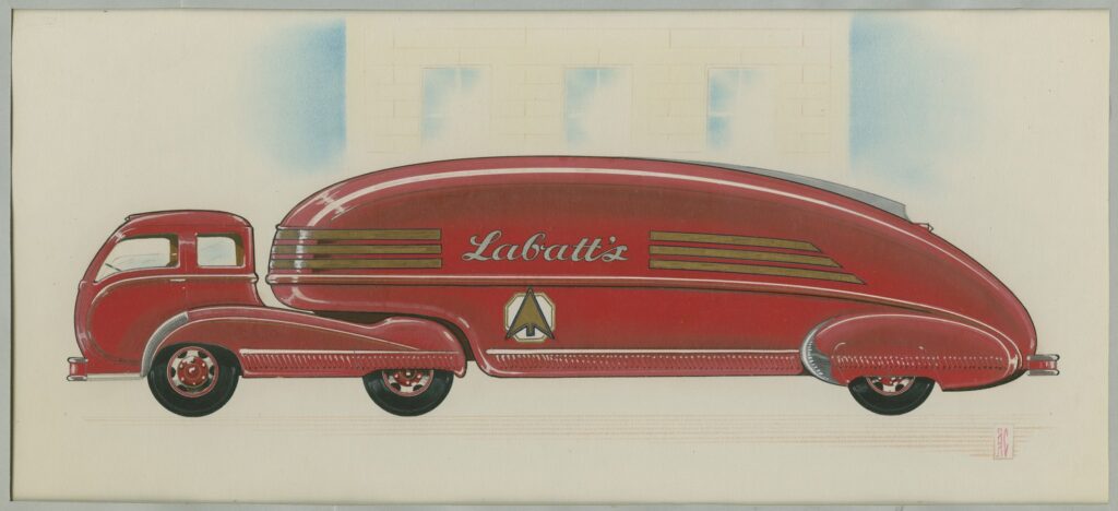 Labatt's Beer streamline sketch