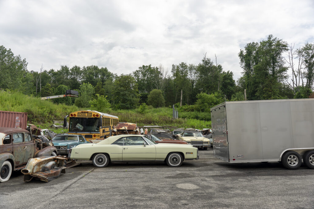 Cadillac parts restoration 1976 Eldorado in the boneyard
