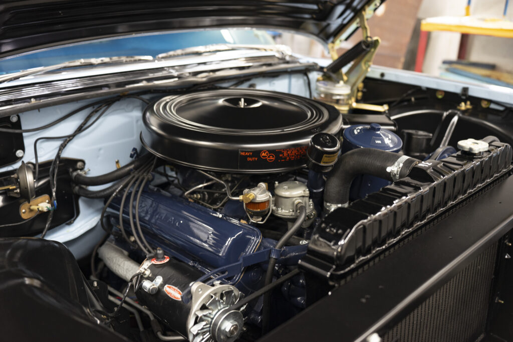 Cadillac parts restoration engine bay