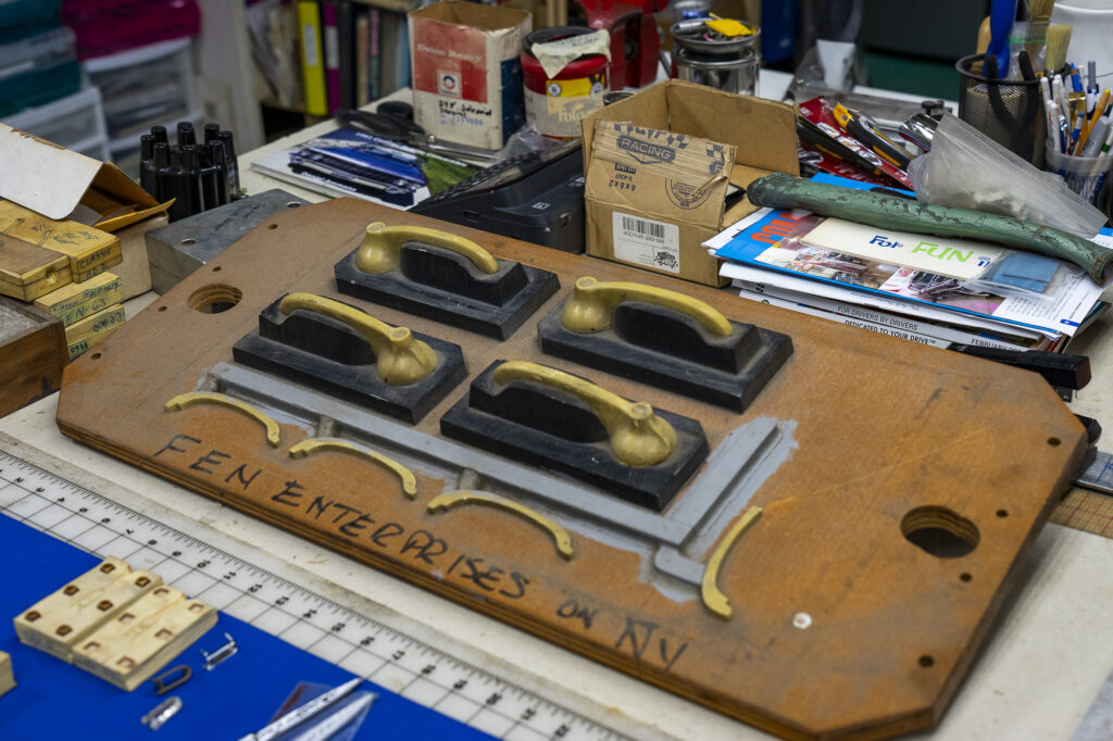 Cadillac parts restoration hood handle molds
