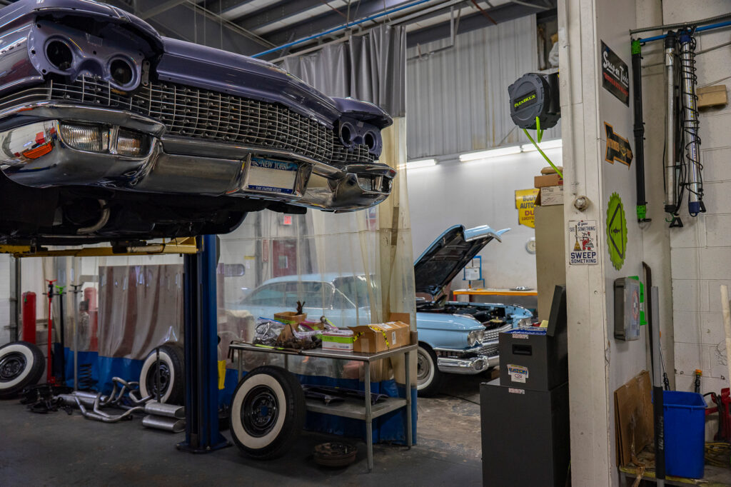 CPR-Cadillac-Parts-Restoration-Poughkeepsie car on lift