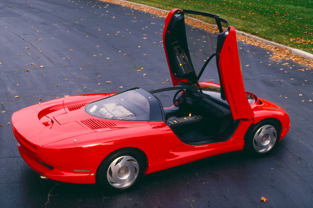 Corvette-Indy-Concept-rear-three-quarter-high-angle-door-open