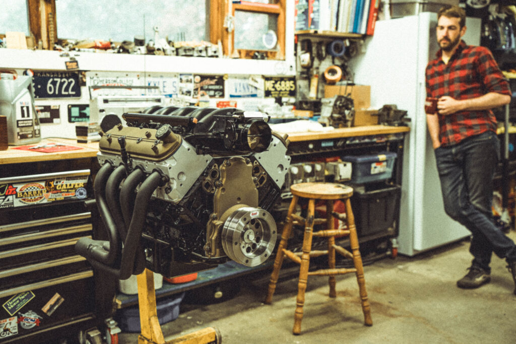 LS on engine stand K Smith