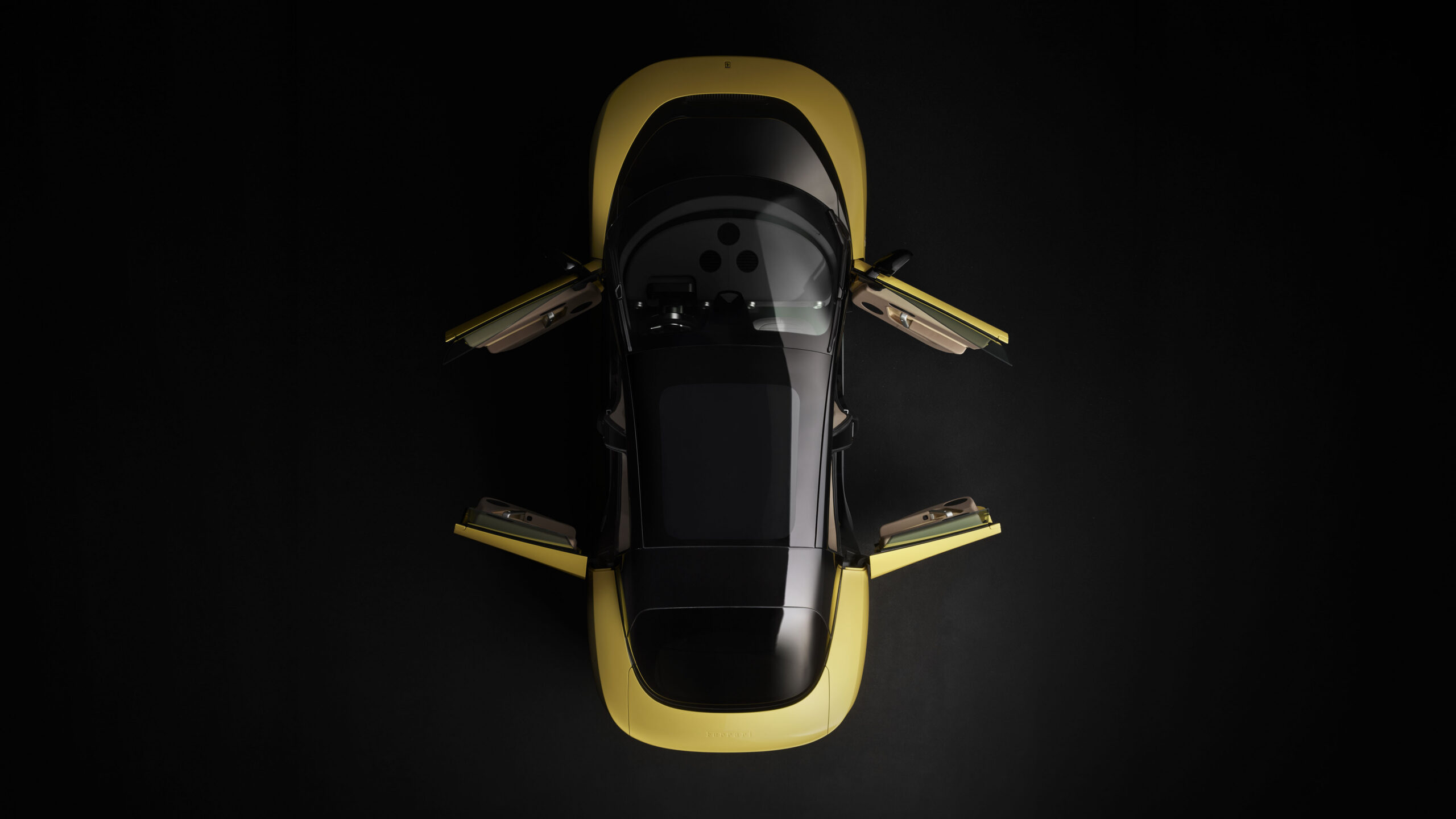 Ferrari Luce yellow top open doors