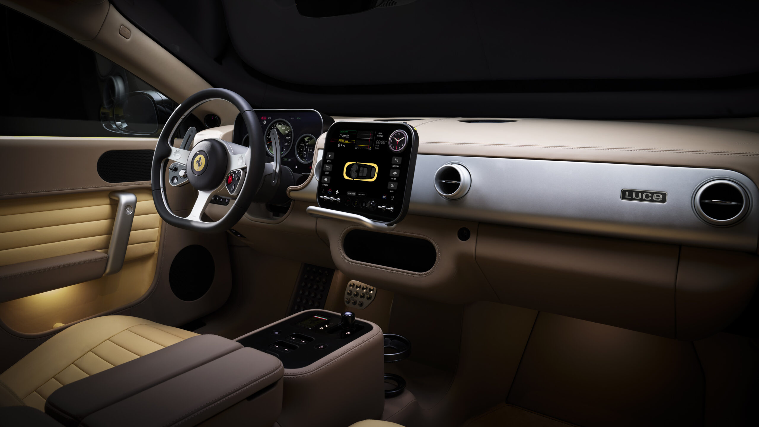 Ferrari Luce interior tan front