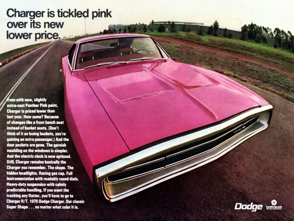 Charger pink 1970s