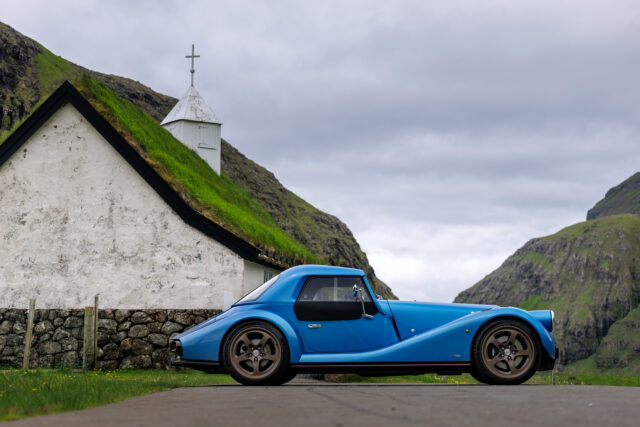 Morgan Supersport 400 Faroe Island static by church