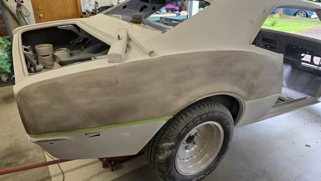 Sanding the Camaro
