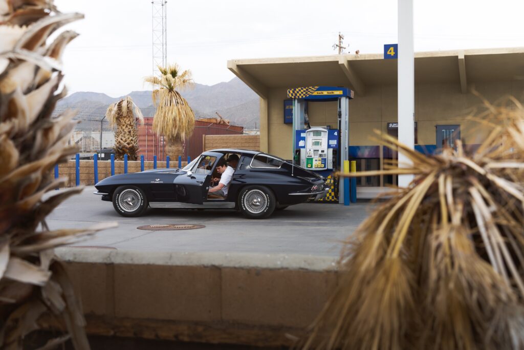 Corvette gas station stop side