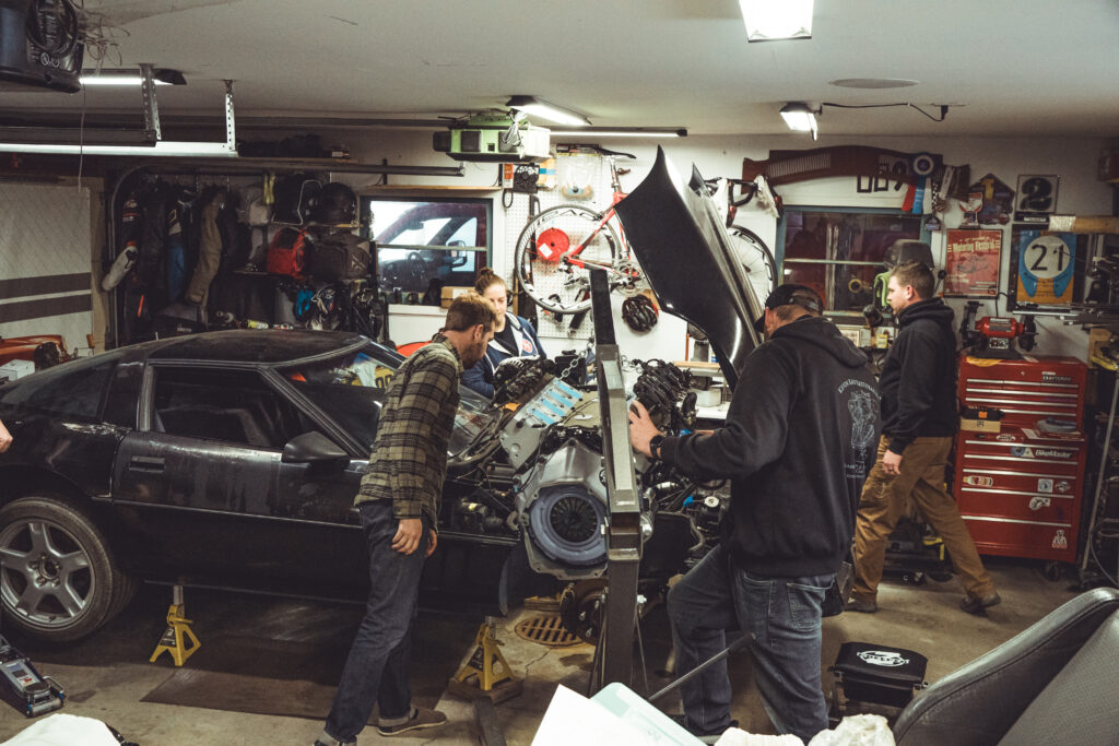 K Smith Corvette engine install