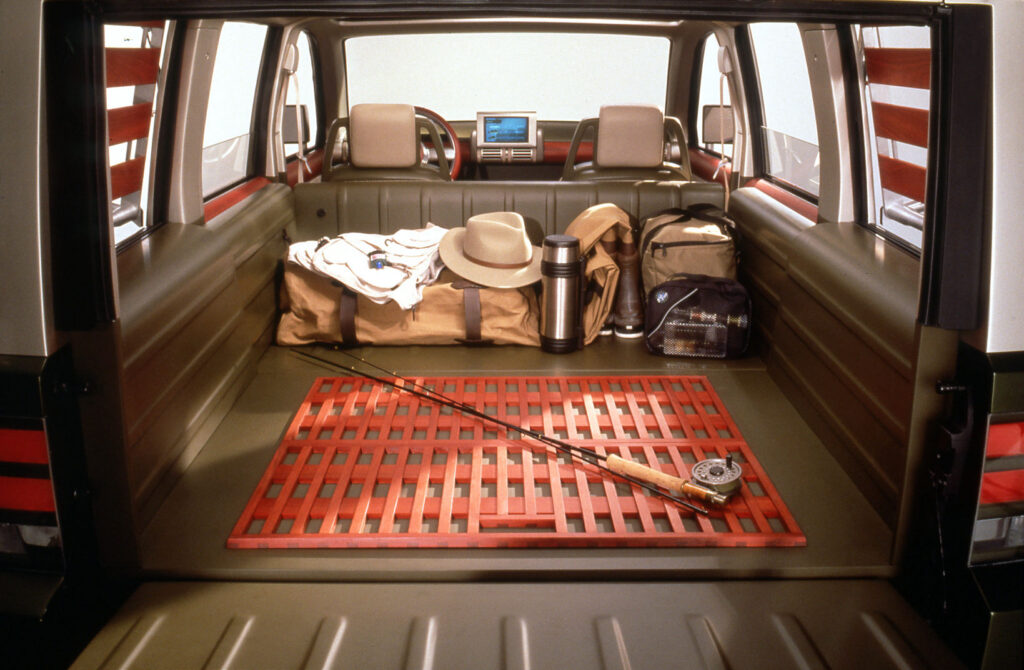 Ford Explorer Sportsman Concept rear cargo area loaded with gear
